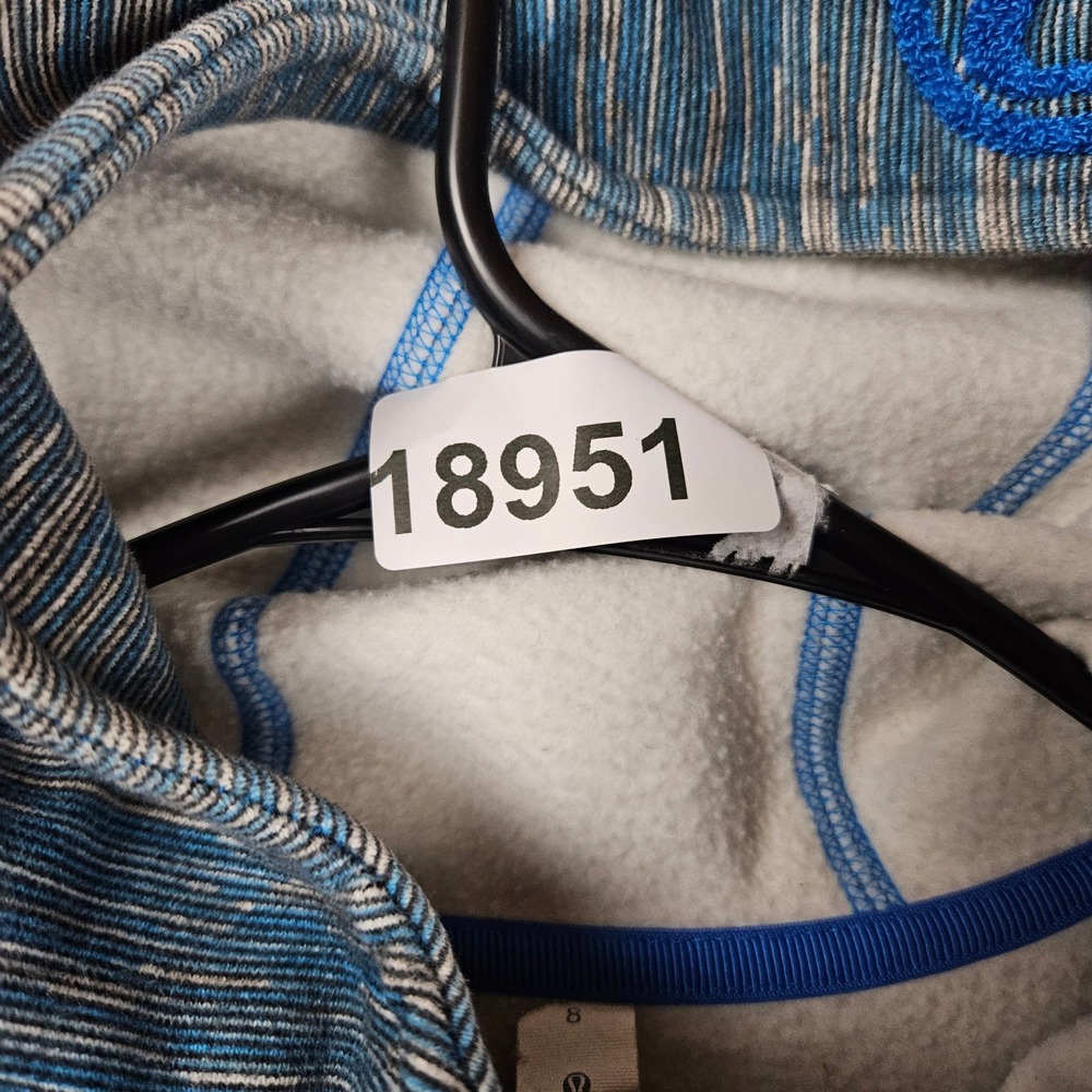 Lululemon Athletica Blue Striped Full Zip Hoodie Women Size 8 Cotton Blend‎ - Picture 7 of 7